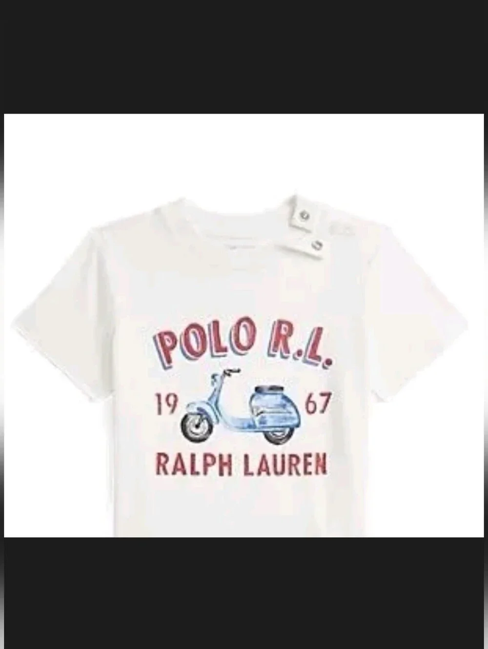 Ralph Lauren White Tee with Blue Scooter Graphic